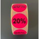Etiket Ø35mm fluor roze 20% 1000/rol Th990320601